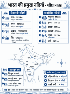 भारत की प्रमुख नदियाँ, उद्गम, लंबाई, बाँध और नदी मानचित्र